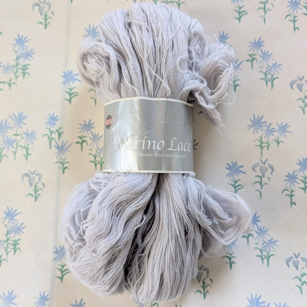 Skacel Merino Lace Yarn NEW Light Grey #339 Merino Wool Lace Yarn 1375 Yards